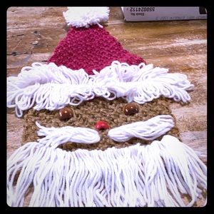 Vintage 1960- 70’s macrame Santa Claus